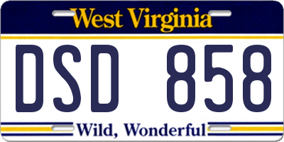 WV license plate DSD858