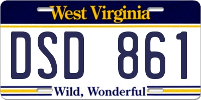 WV license plate DSD861