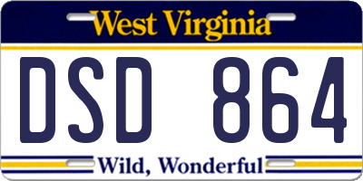 WV license plate DSD864