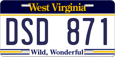 WV license plate DSD871