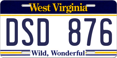 WV license plate DSD876