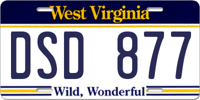 WV license plate DSD877