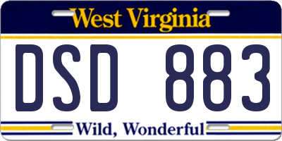 WV license plate DSD883