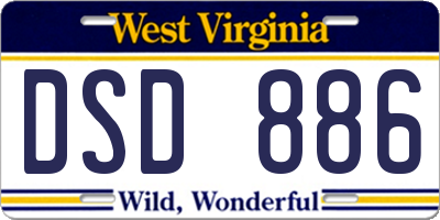 WV license plate DSD886