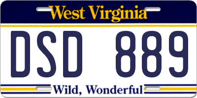 WV license plate DSD889