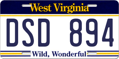 WV license plate DSD894