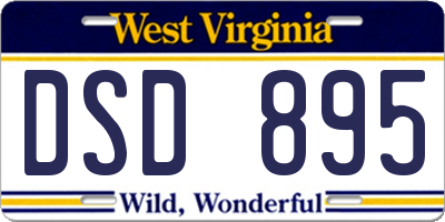 WV license plate DSD895