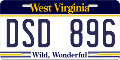 WV license plate DSD896