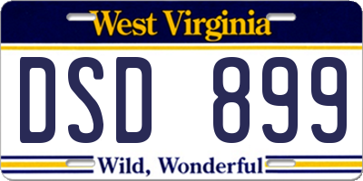 WV license plate DSD899