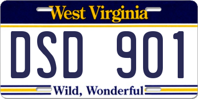 WV license plate DSD901