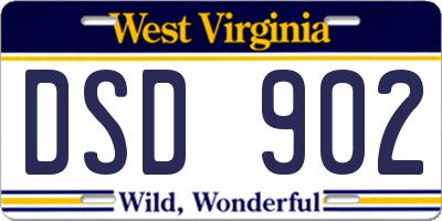 WV license plate DSD902