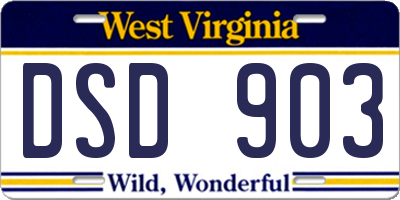 WV license plate DSD903