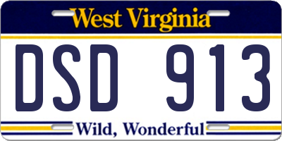 WV license plate DSD913