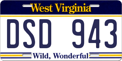 WV license plate DSD943