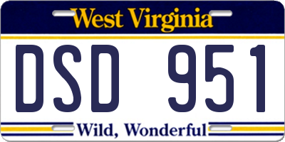 WV license plate DSD951