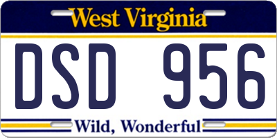 WV license plate DSD956