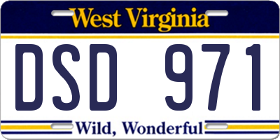 WV license plate DSD971