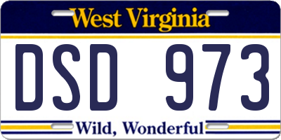 WV license plate DSD973