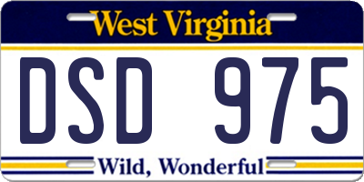 WV license plate DSD975