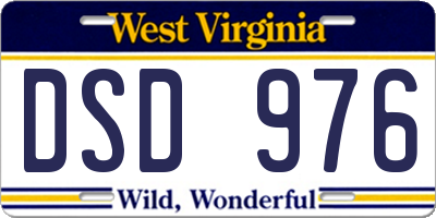 WV license plate DSD976