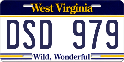 WV license plate DSD979