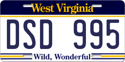 WV license plate DSD995