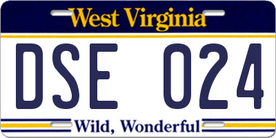 WV license plate DSE024