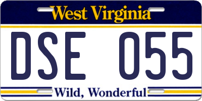 WV license plate DSE055
