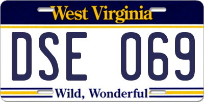 WV license plate DSE069