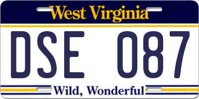 WV license plate DSE087