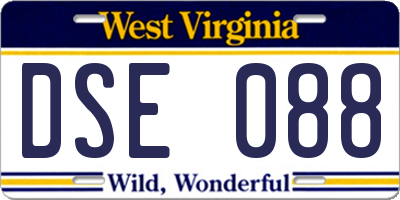 WV license plate DSE088