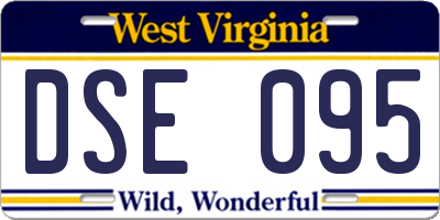 WV license plate DSE095