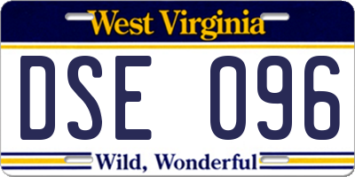 WV license plate DSE096