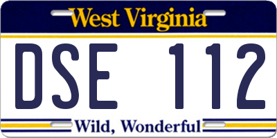 WV license plate DSE112