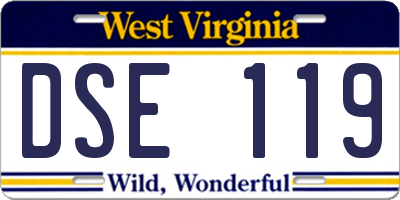 WV license plate DSE119