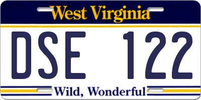WV license plate DSE122