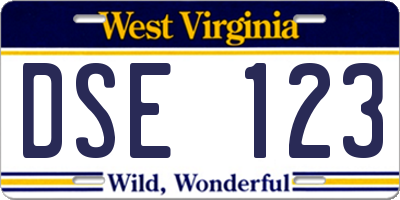 WV license plate DSE123