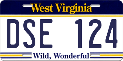 WV license plate DSE124