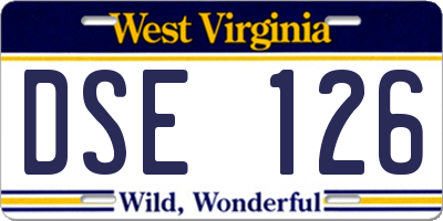 WV license plate DSE126