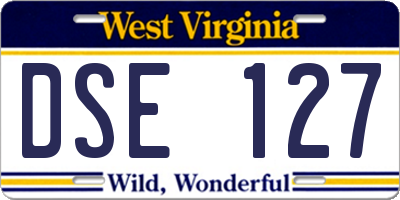 WV license plate DSE127