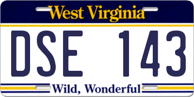 WV license plate DSE143
