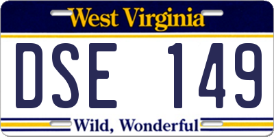WV license plate DSE149