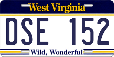WV license plate DSE152