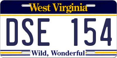 WV license plate DSE154