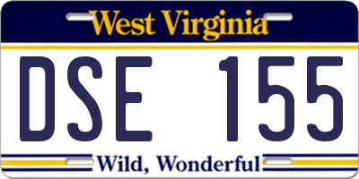 WV license plate DSE155