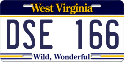 WV license plate DSE166
