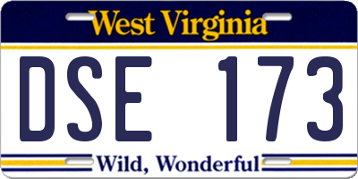 WV license plate DSE173