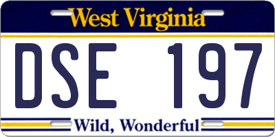 WV license plate DSE197