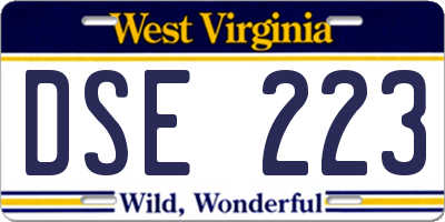 WV license plate DSE223