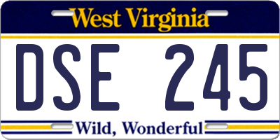 WV license plate DSE245
